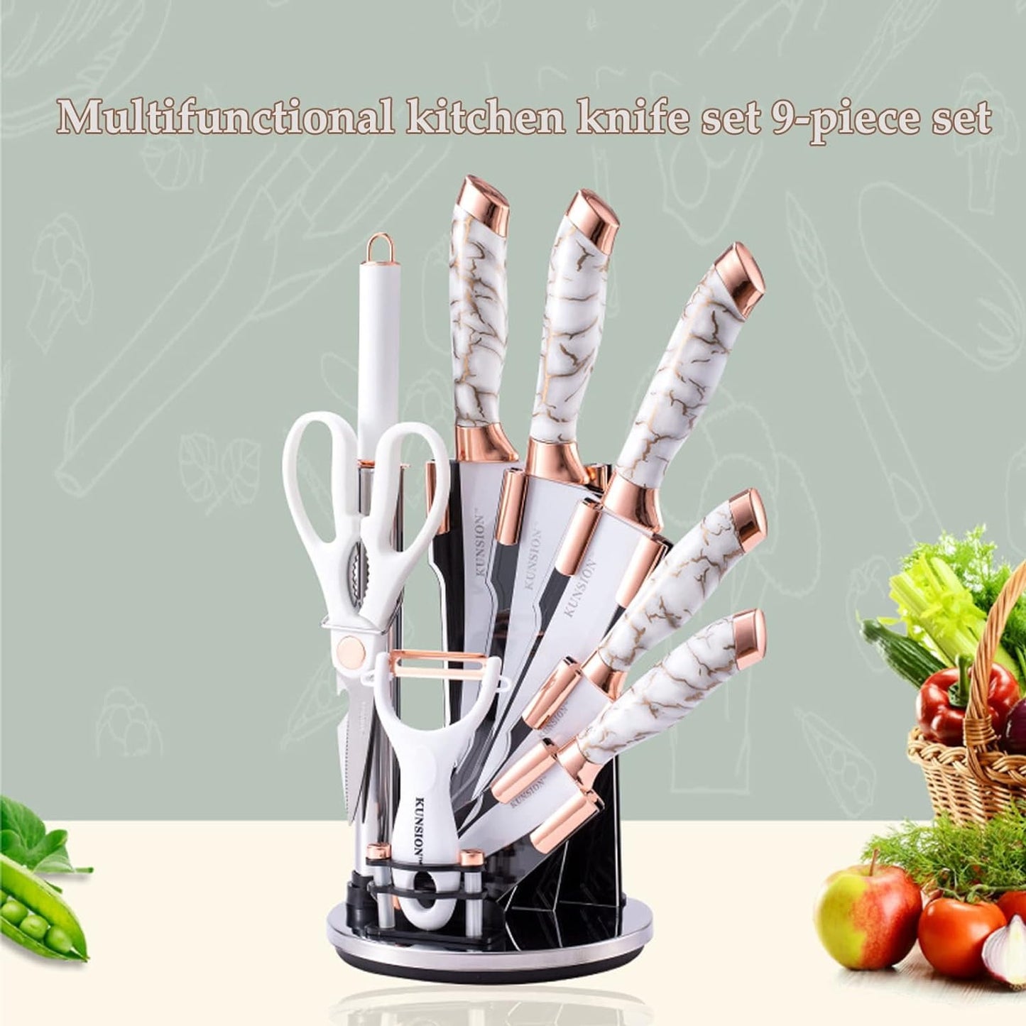 👩‍🍳SET POR 9 PIEZAS 🔪