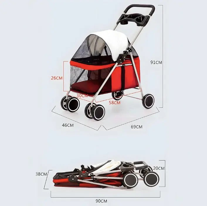 🐶Coche Paseador para Mascotas Plegable 🐱