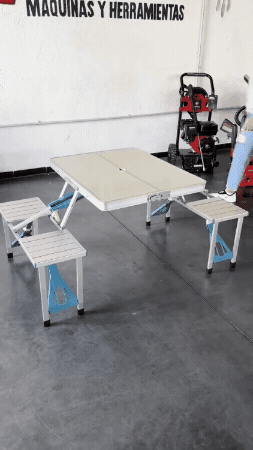 🪑Mesa Portátil 4 Puestos Integrados🧺