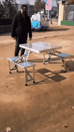 🪑Mesa Portátil 4 Puestos Integrados🧺